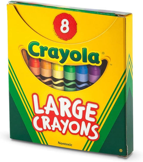 Crayola Large Crayons – 8 Count Box – Easy-Grip Crayons for Kids, School & Art Supplies - Available in 1 Pack, 3 Pack, & 12 Pack