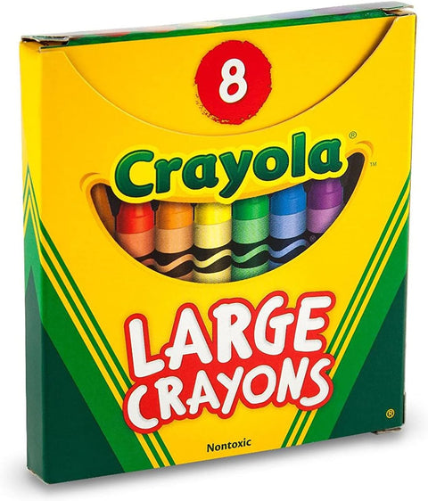 Crayola Large Crayons – 8 Count Box – Easy-Grip Crayons for Kids, School & Art Supplies - Available in 1 Pack, 3 Pack, & 12 Pack