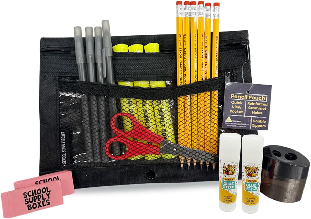 School Supply Boxes | Lapboard Bundle | Back to School Essentials Kit for Students & Teachers | Includes Dry Erase Lapboard, Marker, Notebooks, Pencils, & More