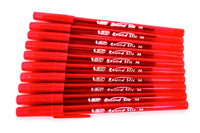 Paquete de 12 bolígrafos BIC rojos.