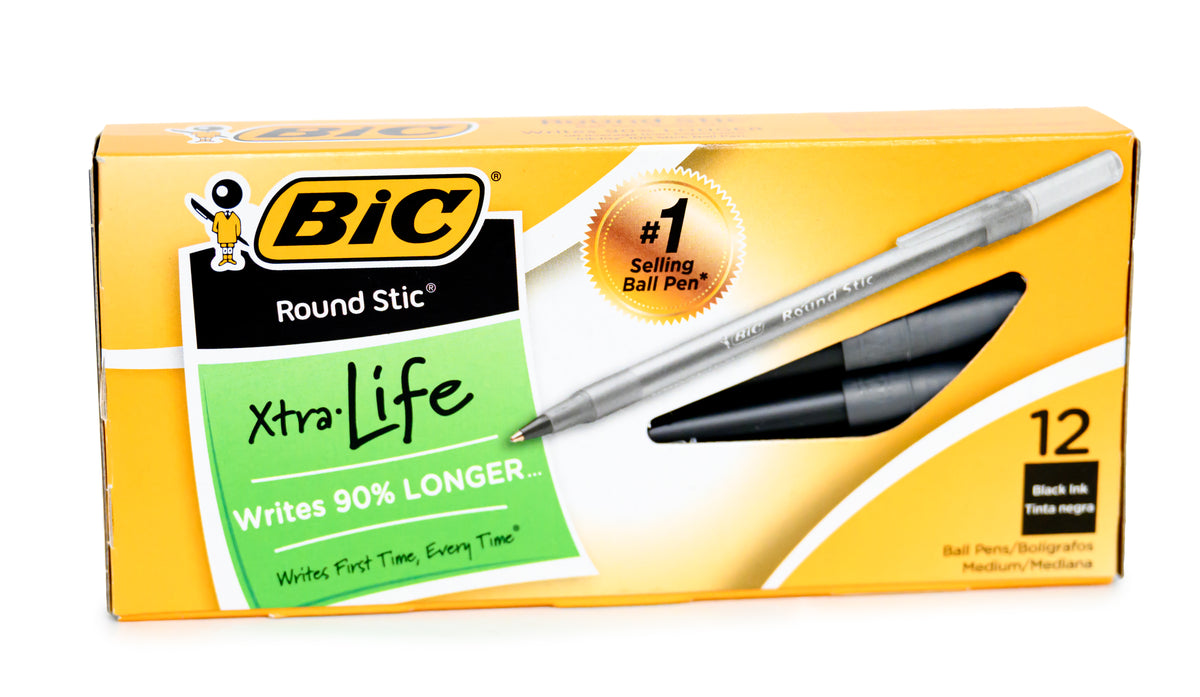 12pk Black BIC Pens