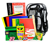 17" Backpack Bundle for Elementary School | Back to School Bookbag with Supplies | Contains Crayons, Colored Pencils, Ruler, Disappearing Glue, Notebook, and More
