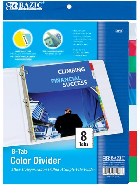 Bazic Tab Dividers - 8 Tab