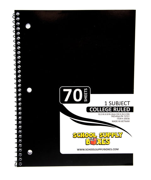 College Ruled Single Subject Notebook