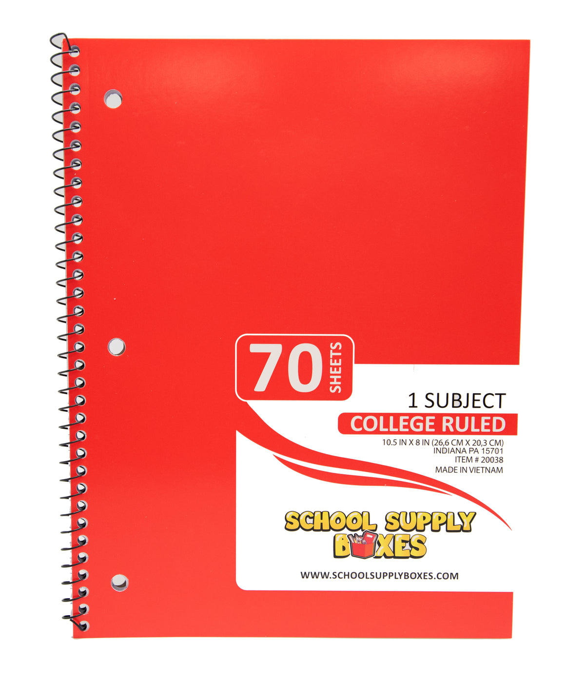 College Ruled Single Subject Notebook