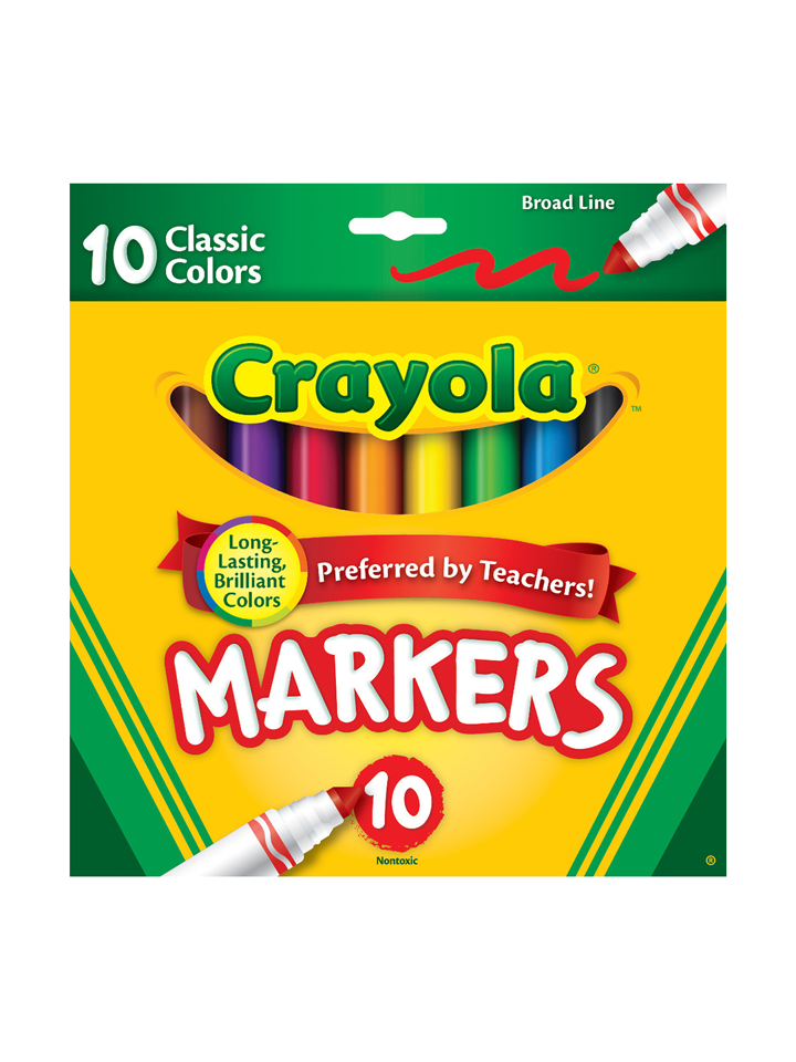 Paquete de 10 marcadores de líneas anchas Crayola