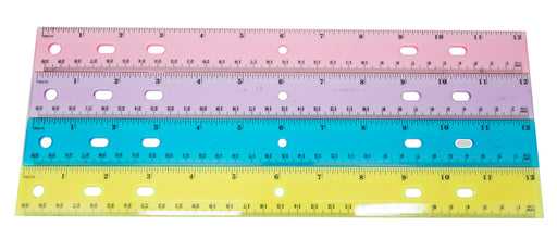 Plastic 12 Inch Ruler with Center Grip