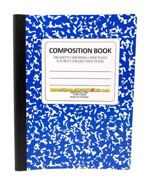 Cuaderno de composición de 100 hojas con rayas anchas