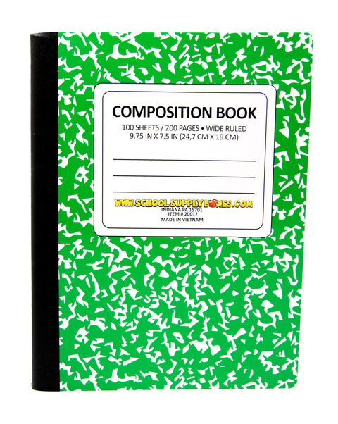 Cuaderno de composición de 100 hojas con rayas anchas