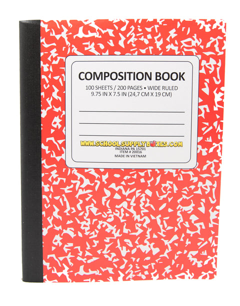 Cuaderno de composición de 100 hojas con rayas anchas