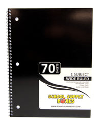 Wide Ruled Single Subject Notebook