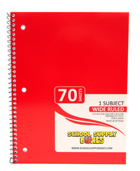 Wide Ruled Single Subject Notebook