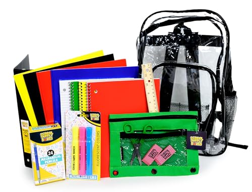 17" Backpack Bundle for High School | Back to School Bookbag with Supplies | Contains Pencil Pouch, Notebooks, Filler Paper, Folders, Mechanical Pencils, and More