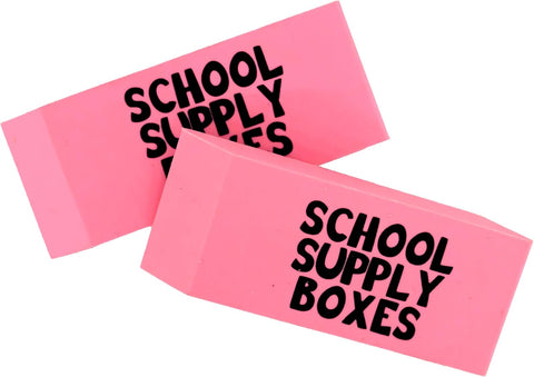 School Supply Boxes | Pink Wedge Erasers | Smudge-Free and Durable
