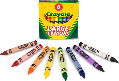 Crayola Large Crayons – 8 Count Box – Easy-Grip Crayons for Kids, School & Art Supplies - Available in 1 Pack, 3 Pack, & 12 Pack