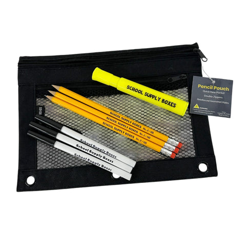 School Supply Boxes | Budget Saver Bundle | Back to School Essentials Kit for Students & Teachers | Includes Spiral Notebook, Crayons, Pens, Pencils, Glue & More