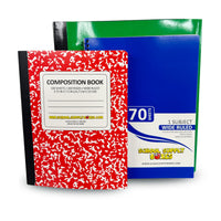School Supply Boxes | K-8 Bundle | Back to School Essentials Kit for Students & Teachers | Includes Wide-Ruled Notebooks, Crayons, Glue Sticks, Pens, Pencils & More
