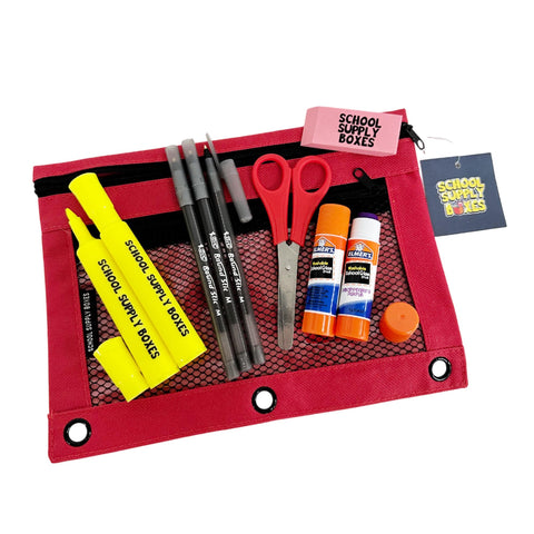 School Supply Boxes | K-8 Bundle | Back to School Essentials Kit for Students & Teachers | Includes Wide-Ruled Notebooks, Crayons, Glue Sticks, Pens, Pencils & More