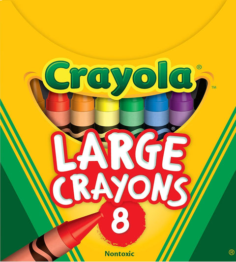 Crayola Large Crayons – 8 Count Box – Easy-Grip Crayons for Kids, School & Art Supplies - Available in 1 Pack, 3 Pack, & 12 Pack