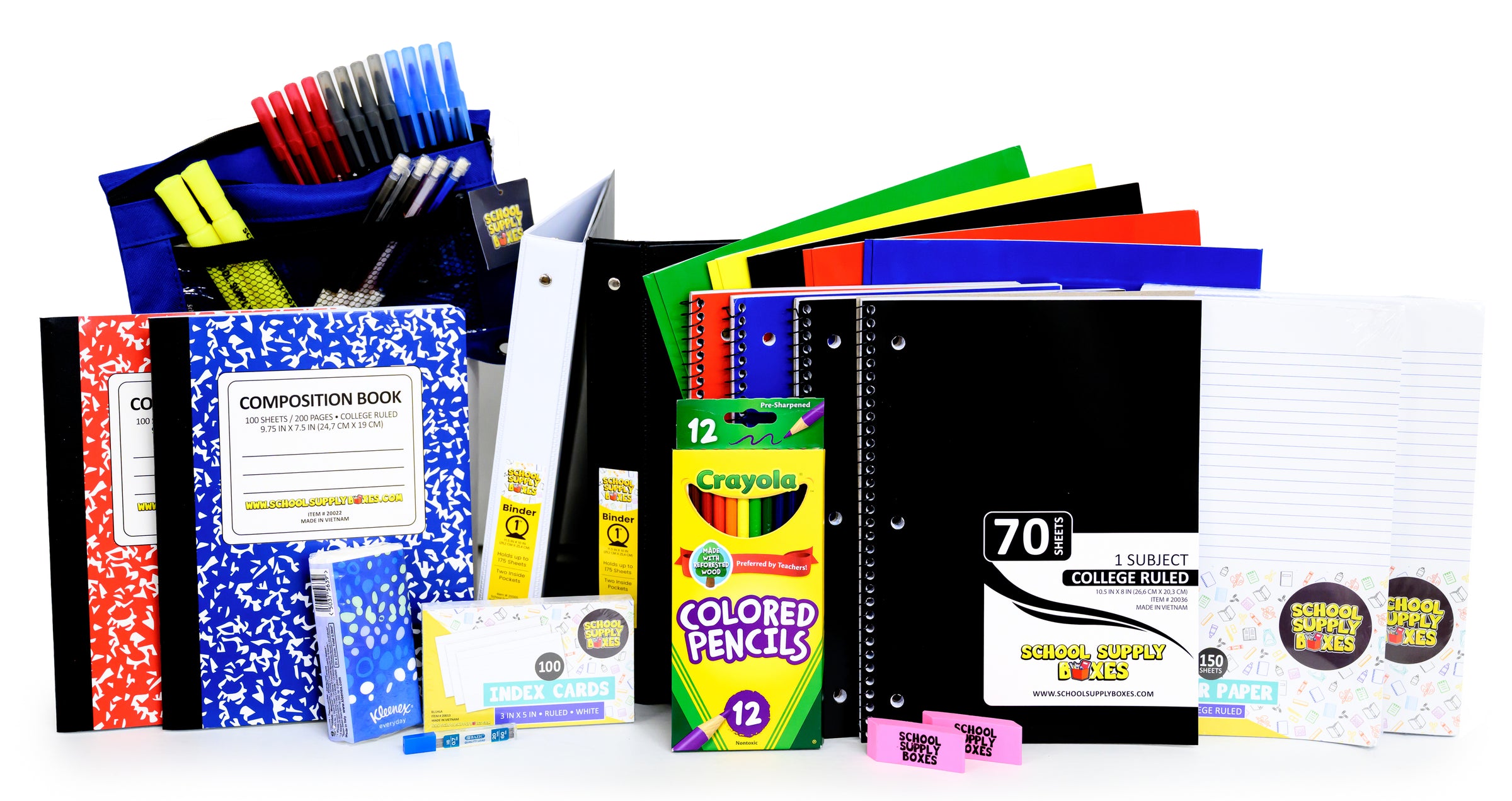 Kit básico para el regreso a clases de la escuela secundaria - Paquete de útiles escolares - 41 piezas