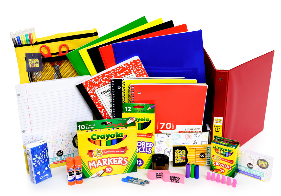 Essential Elementary School Supply Kit Bundle - 45 Pieces - School ...