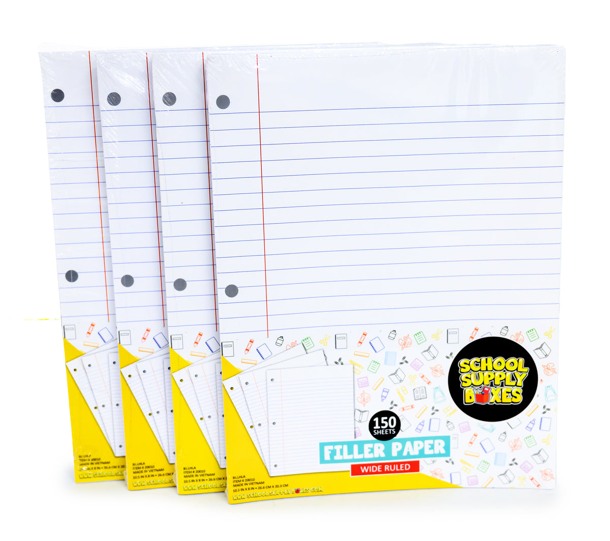 Papel de relleno con rayas anchas, 150 hojas.