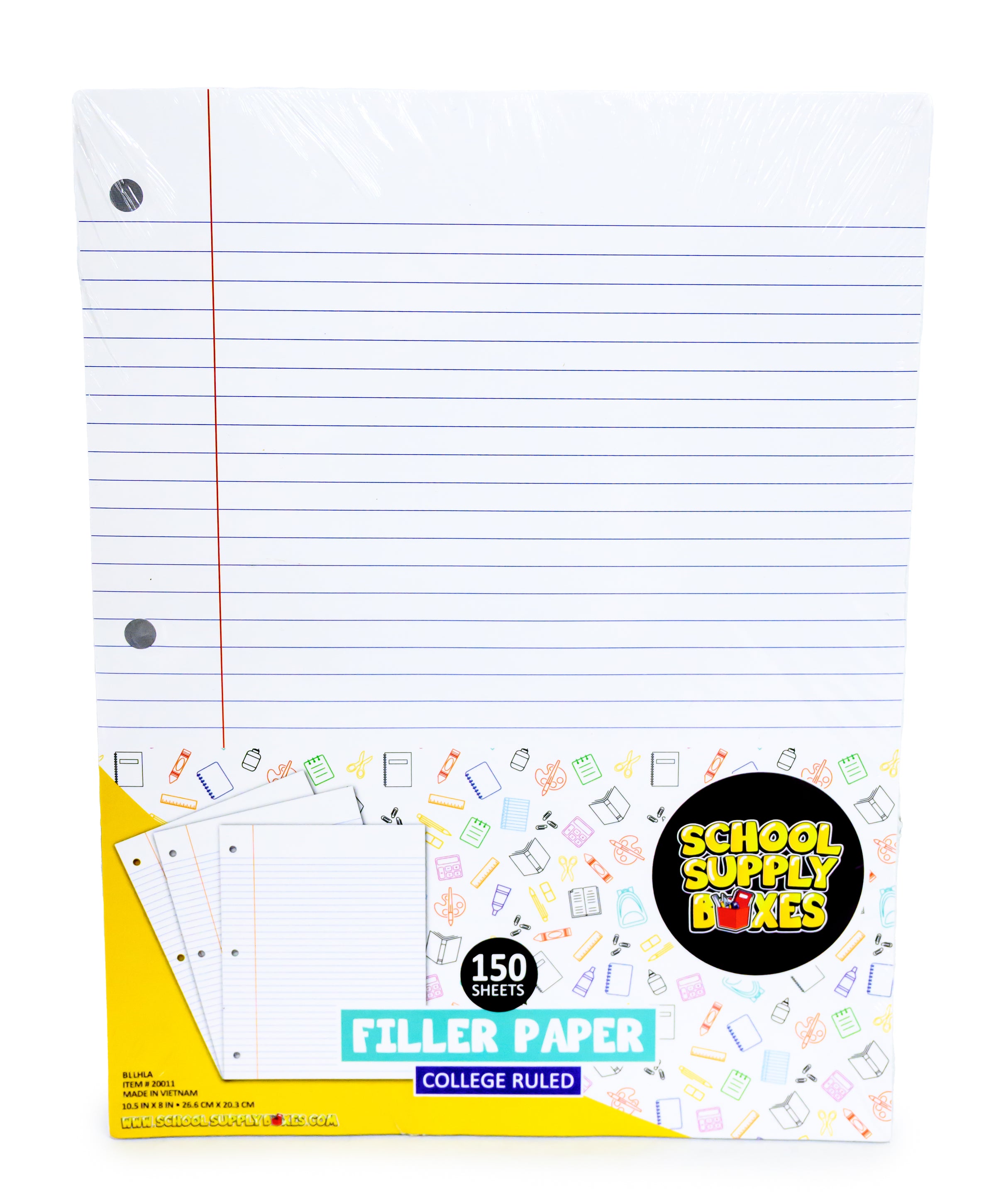 Papel de relleno con rayas universitarias, 150 hojas