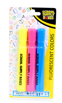 School Supply Boxes 3 Pack Highlighters