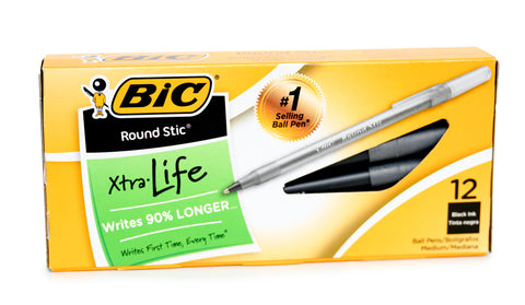 12pk Black BIC Pens
