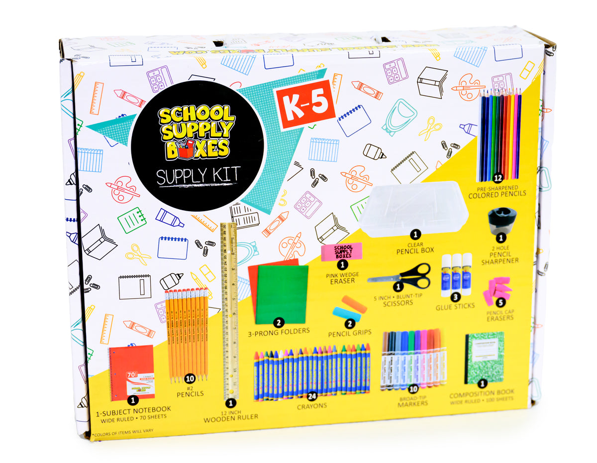 Back to School Supply Kit for Grades K - 5 - 32 Pieces