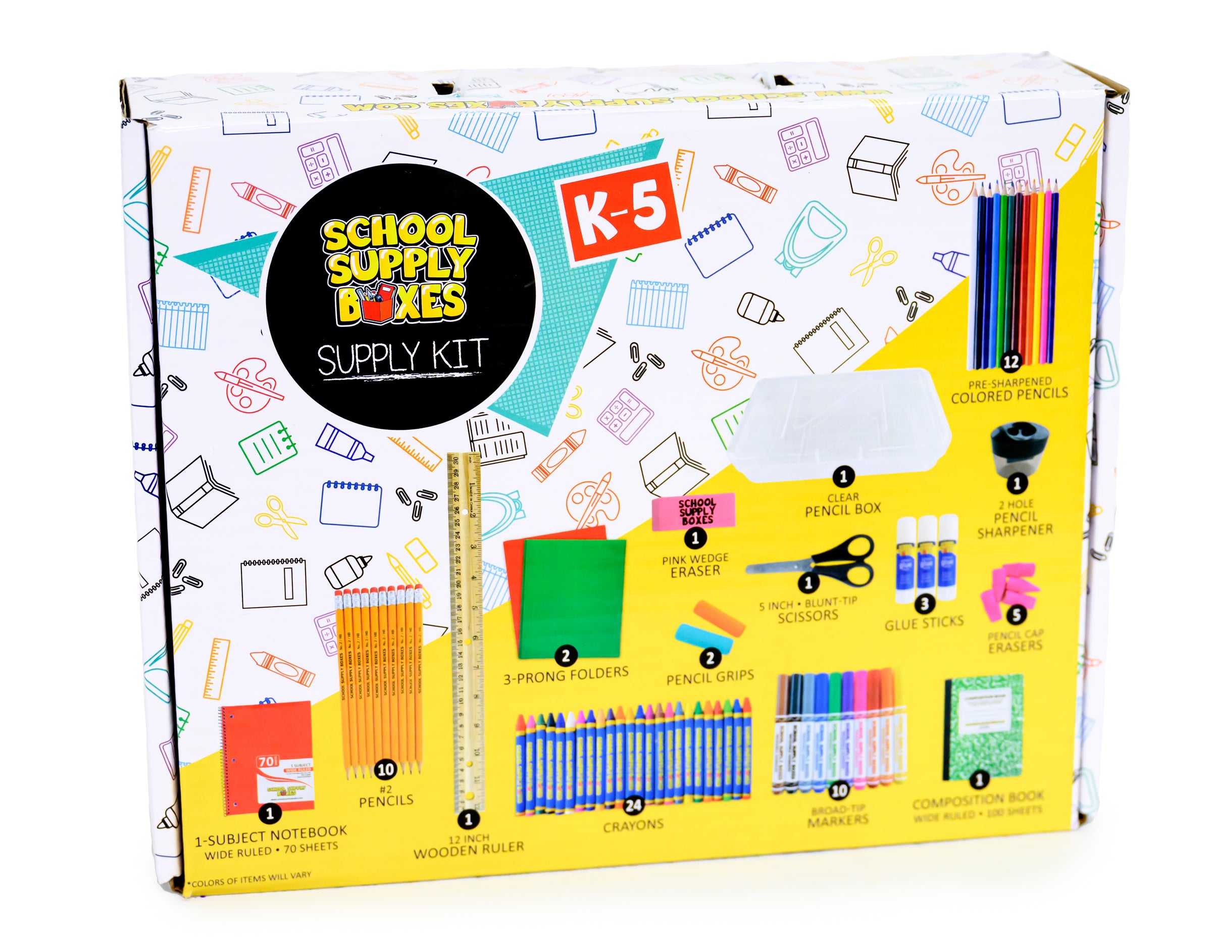 Back to School Supply Kit for Grades K - 5 - 32 Pieces