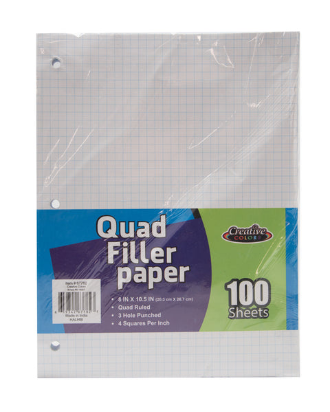 4x4 Quad Ruled Graph Paper - 80 sheets