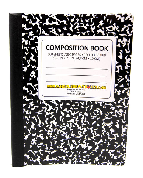 College Ruled 100 Sheet Composition Notebook