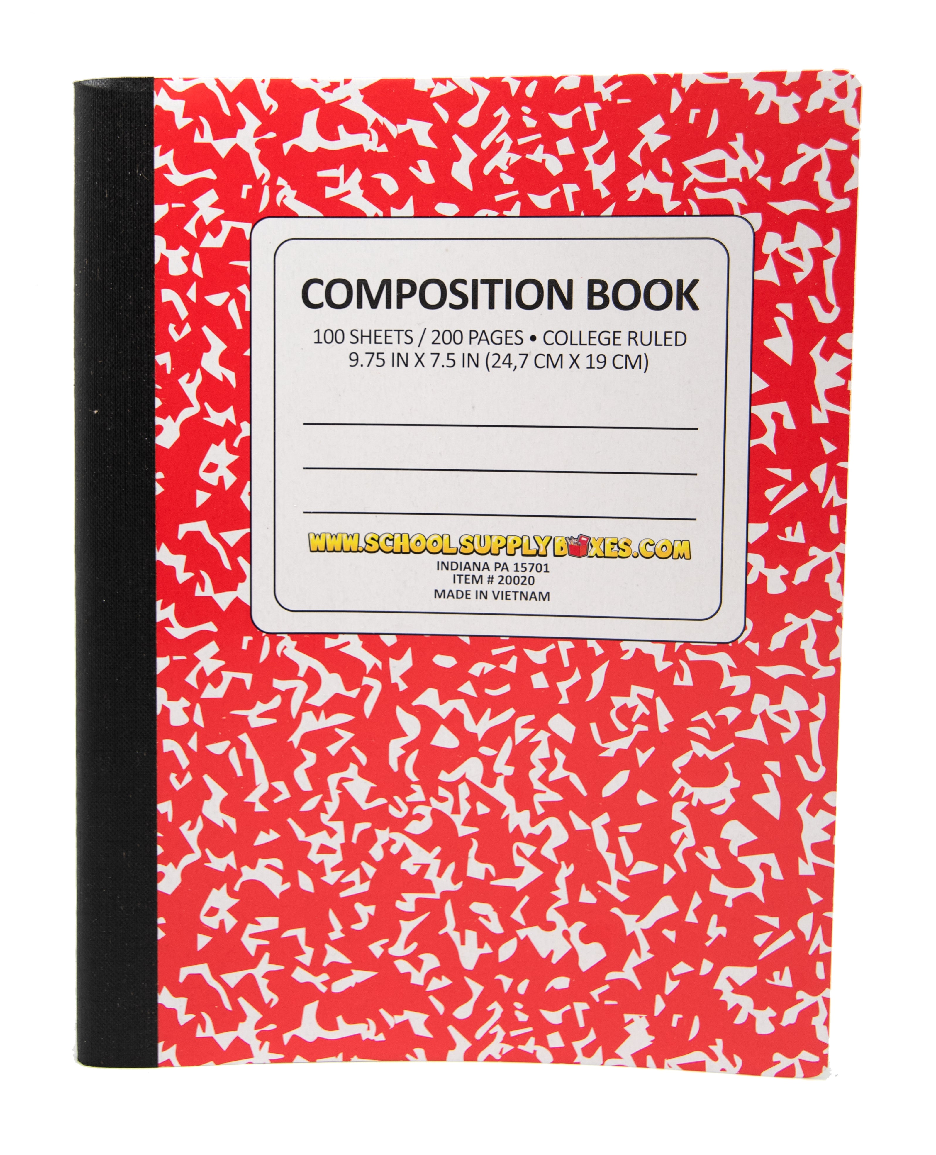 College Ruled 100 Sheet Composition Notebook — School Supply Boxes