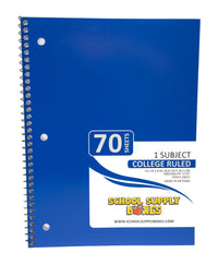 College Ruled Single Subject Notebook