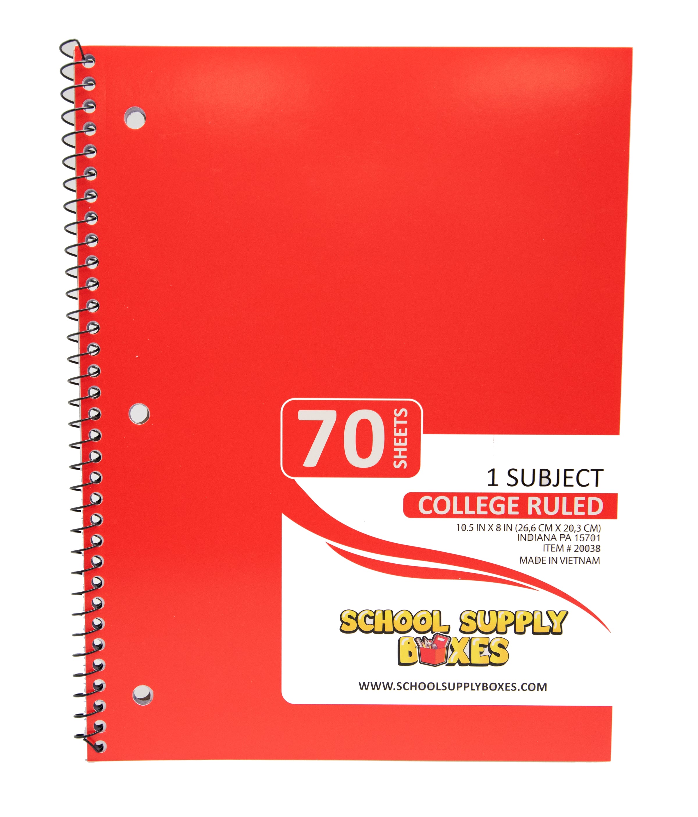 College Ruled Single Subject Notebook