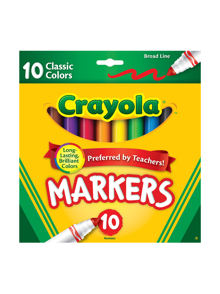 Crayola 10 Pack Broad Lined Markers