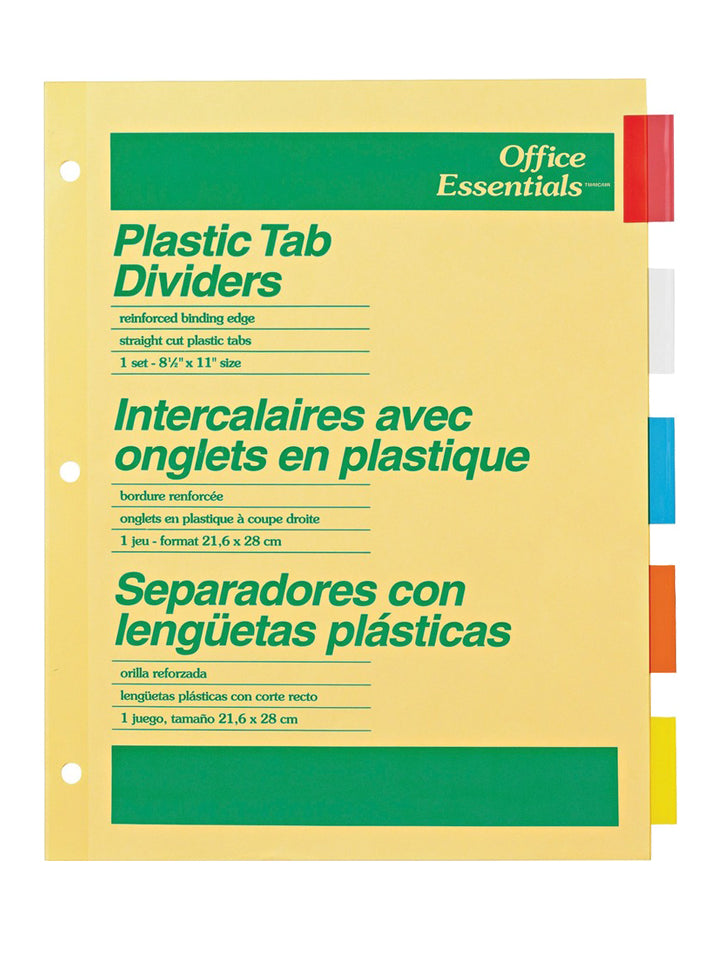 Plastic Tab Divider - 5 Tab