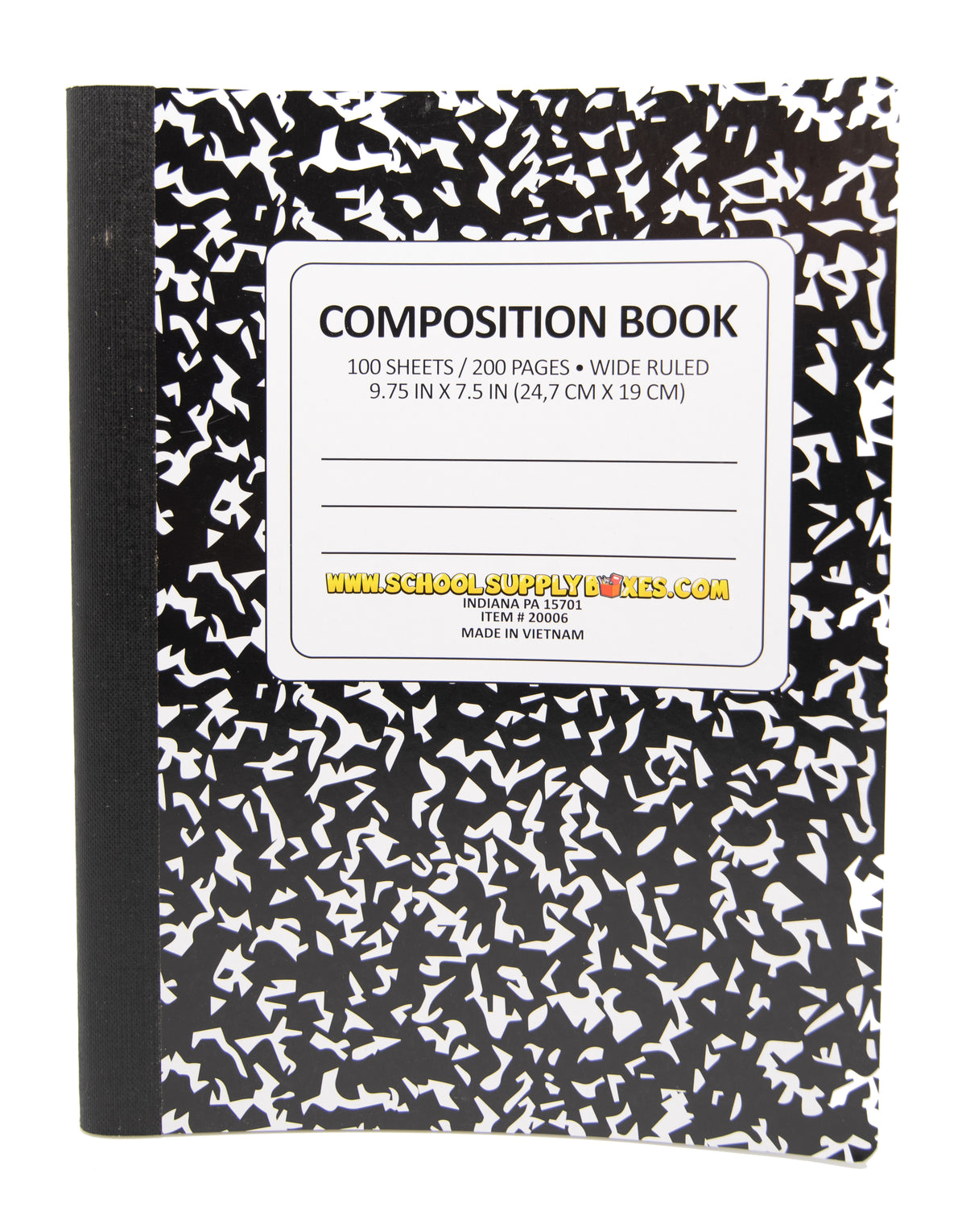 Composition Notebook Wide Ruled Ruler Wide Ruled 100 Sheet Composition Notebook - School Supply Boxes