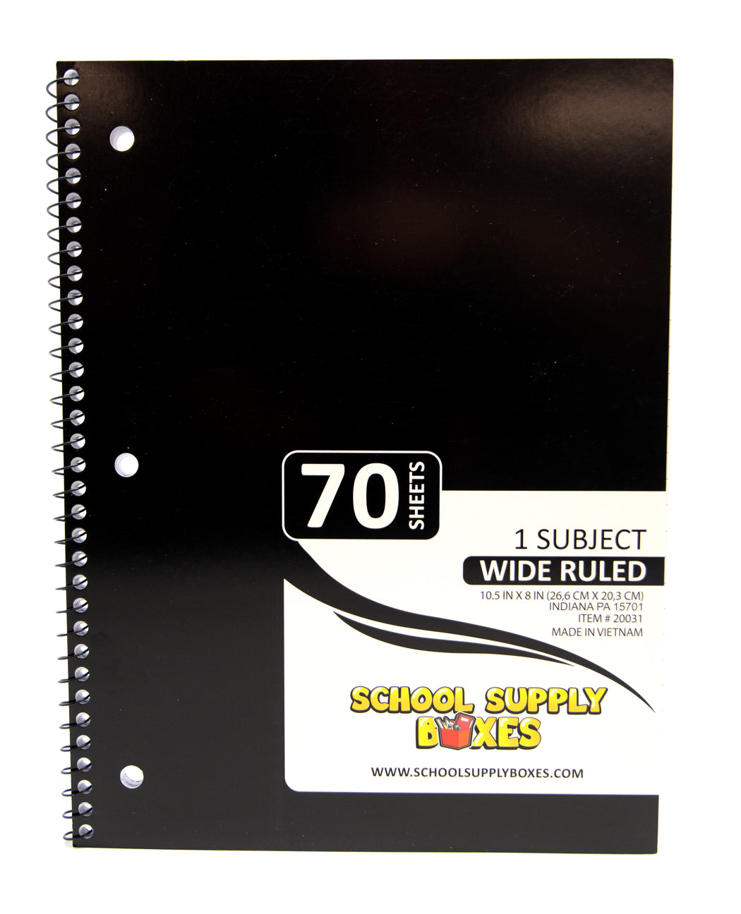 Wide Ruled Single Subject Notebook