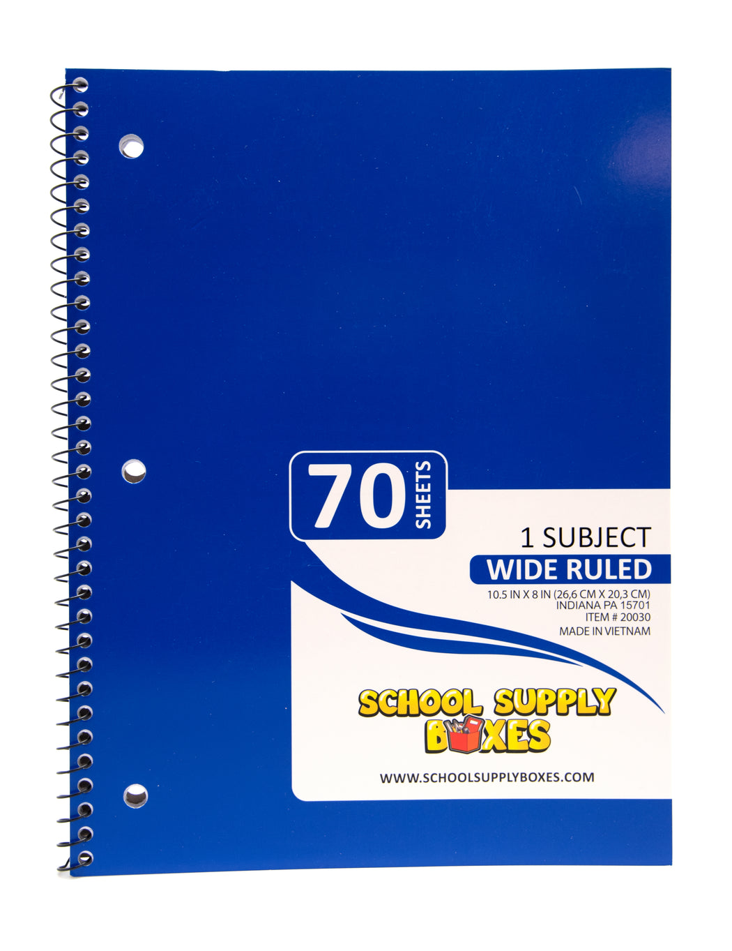 Wide Ruled Single Subject Notebook