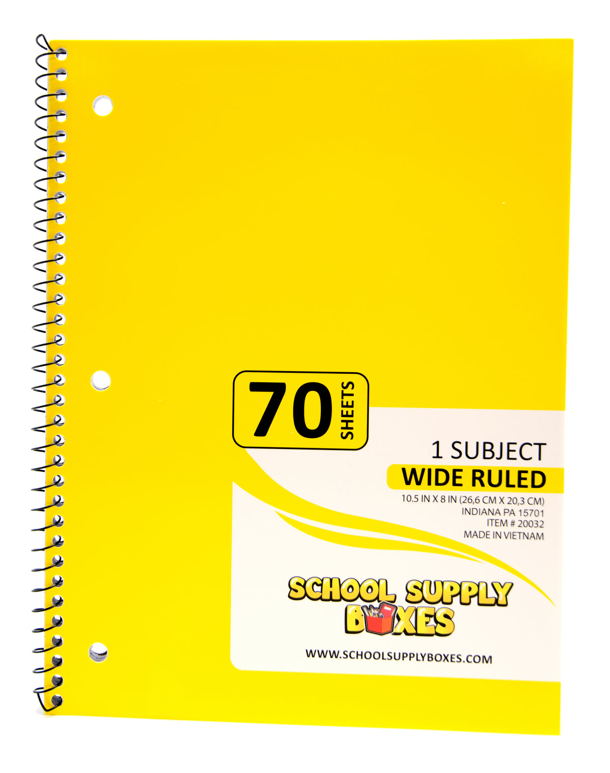 Wide Ruled Single Subject Notebook