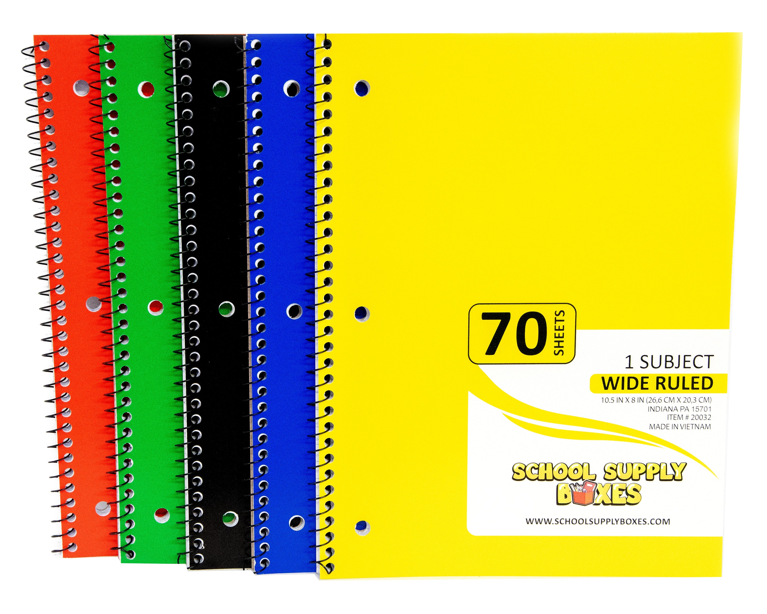 Wide Ruled Single Subject Notebook — School Supply Boxes